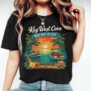 Custom Key West Raft Up 2026 T-Shirt, Sunset Boat Party Tee